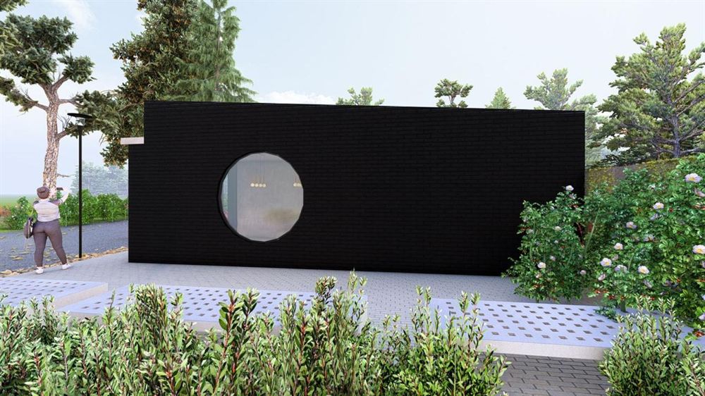 Fachada con ventana circular